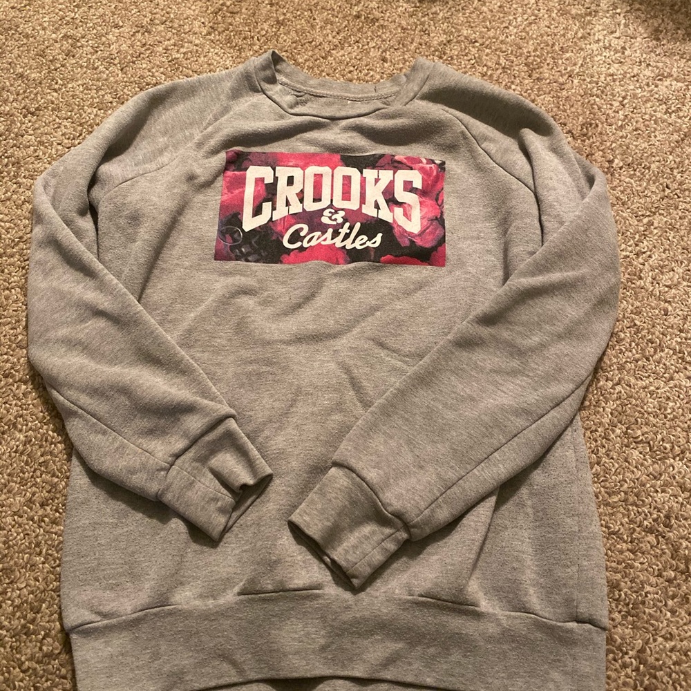 Crooks & Castles grey crew neck sweater